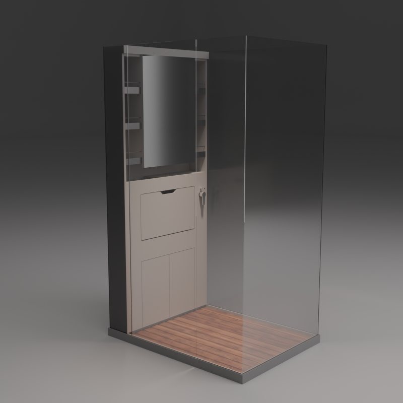 Foldable campervan sink with built-in mixer tap and shower